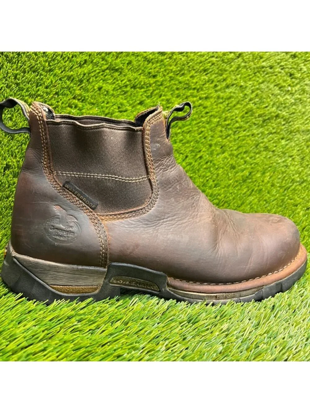 Georgia Boot Eagle One Mens Size 9.5W Brown Waterproof Chelsea Work Boots